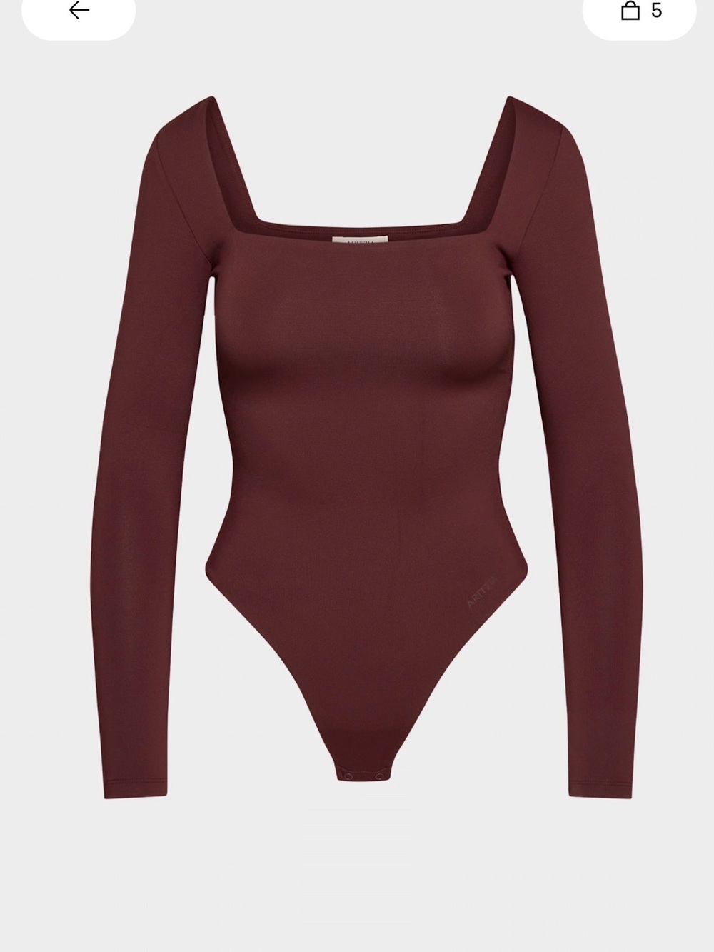 Aritzia Contour Long Sleeve Square Neck Bodysuit - Burgundy/purple